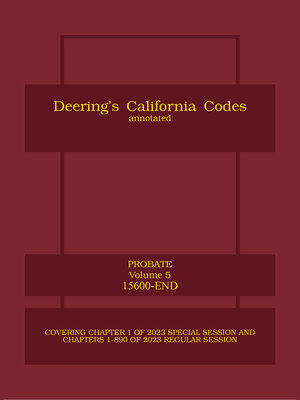 cover image of Deering's California Probate Code, Annotated